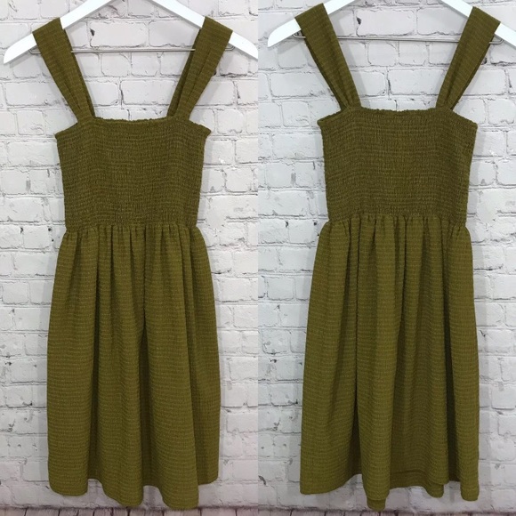 Madewell Dress Sleeveless A-Line Casual Stretchy Olive Mini Sundress Womens XXS - Picture 3 of 8